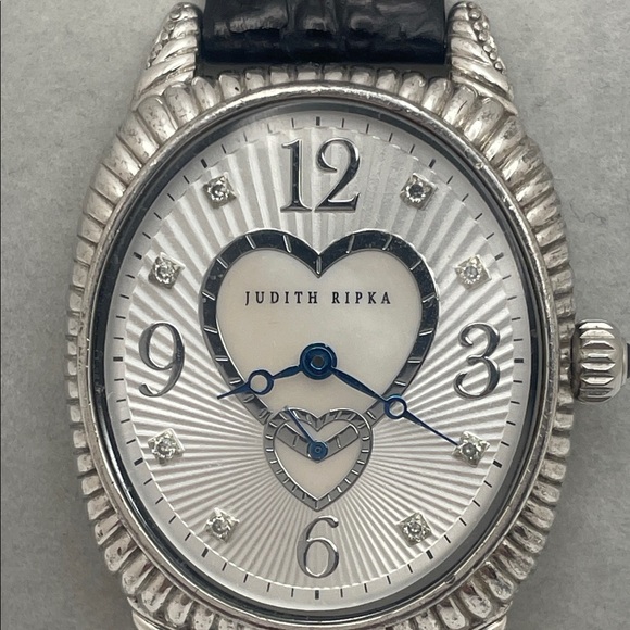 Judith Ripka 925 Silver Watch with Black Strap main image 7